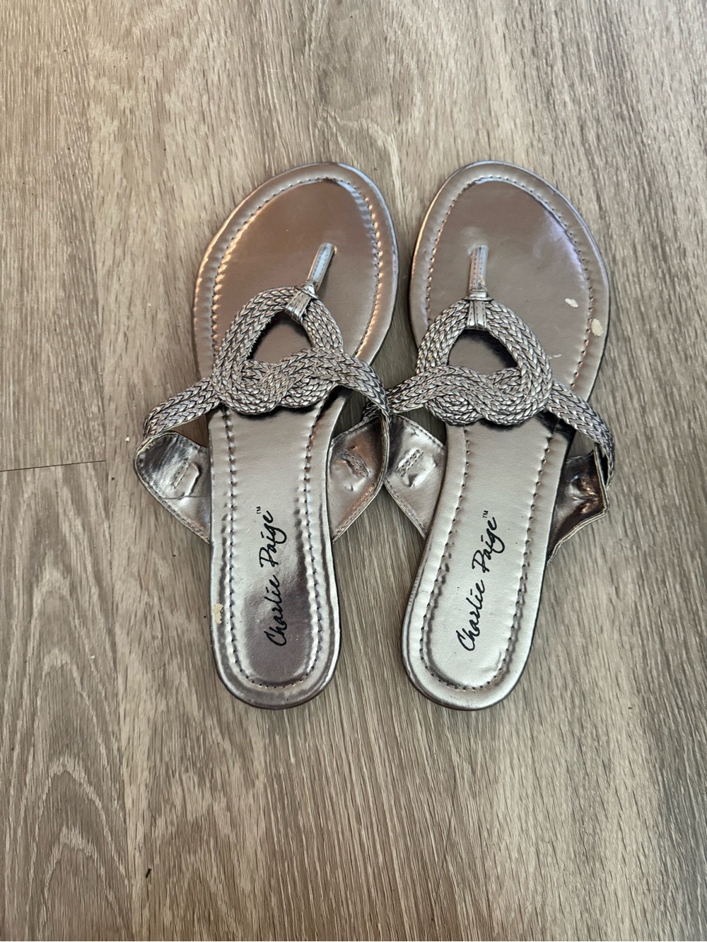 Charlie Paige silver metallic sandals